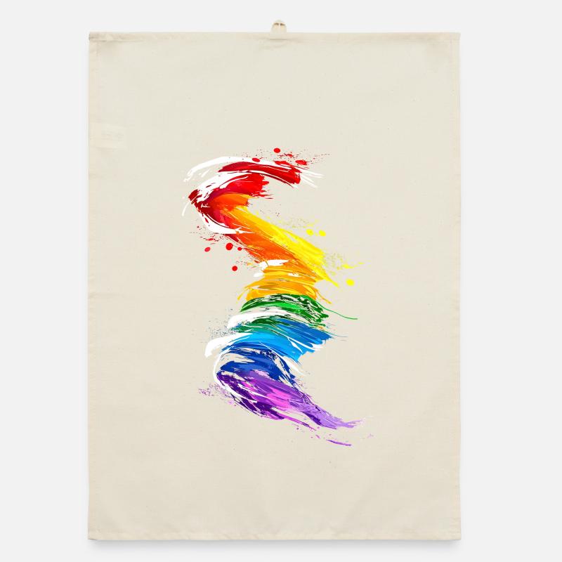 Abstract Rainbow Pride Tornado Design - Vibrant Organic dish towel