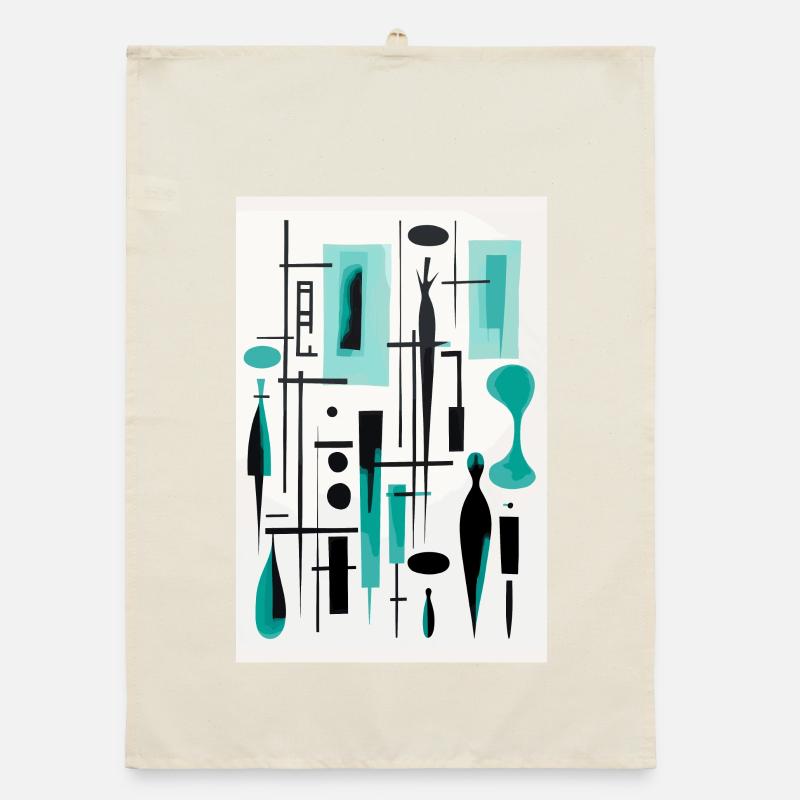 Lignes de couleur cubistes Torchon bio