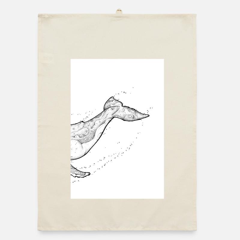 Humpback Whale B Organic dish towel