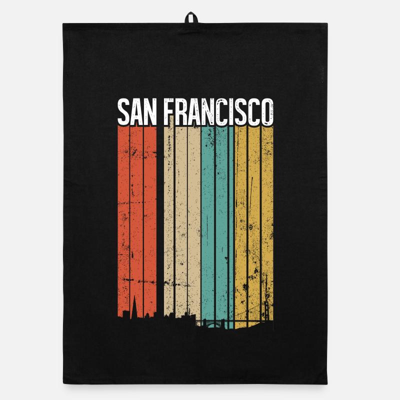 San Francisco Rainbow Skyline Organic dish towel