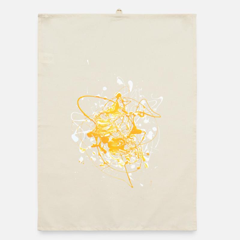 Yellowwhite.Splash Organic dish towel