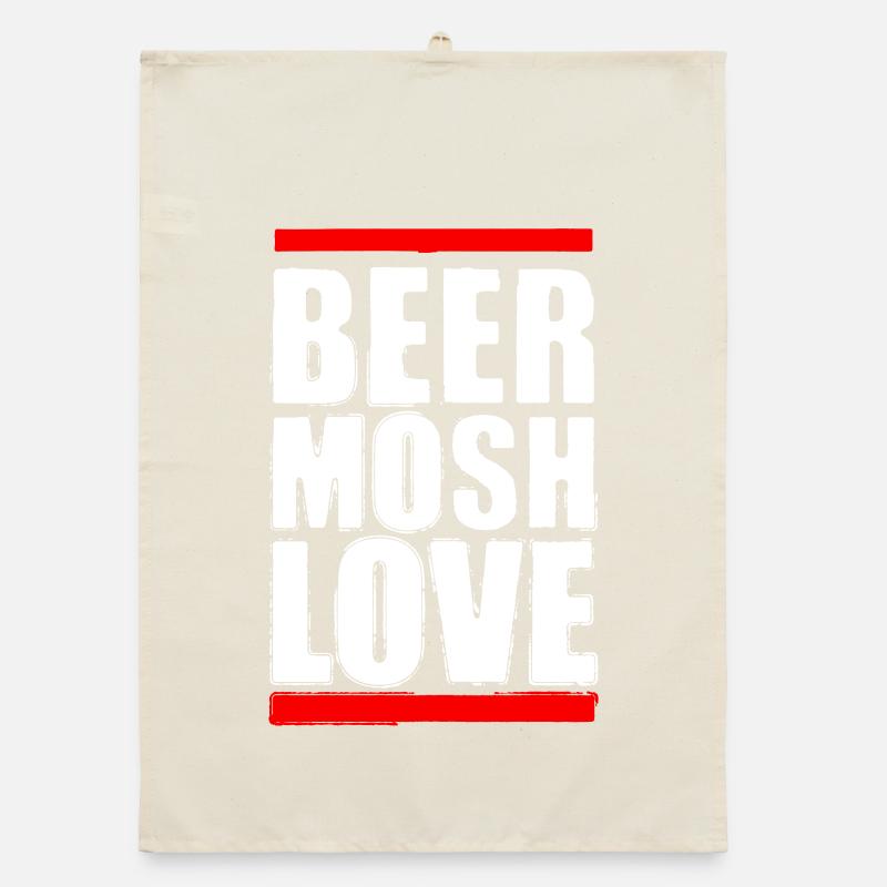 Bier Mosh Liebe Weißer Buchstabe Organic Geschirrtuch