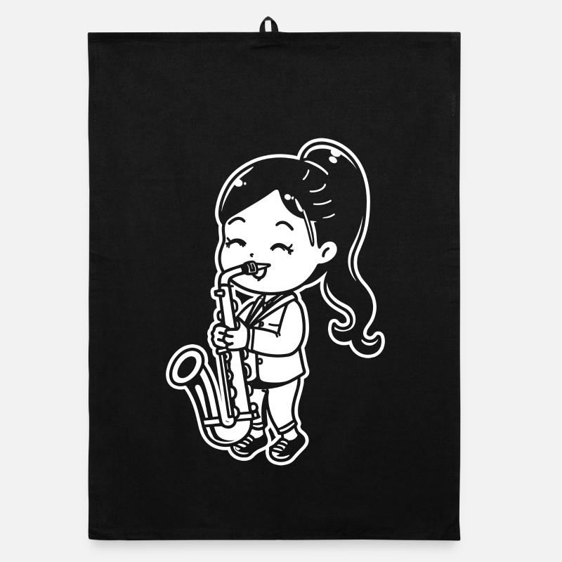 Small Saxophone Organic dish towel
