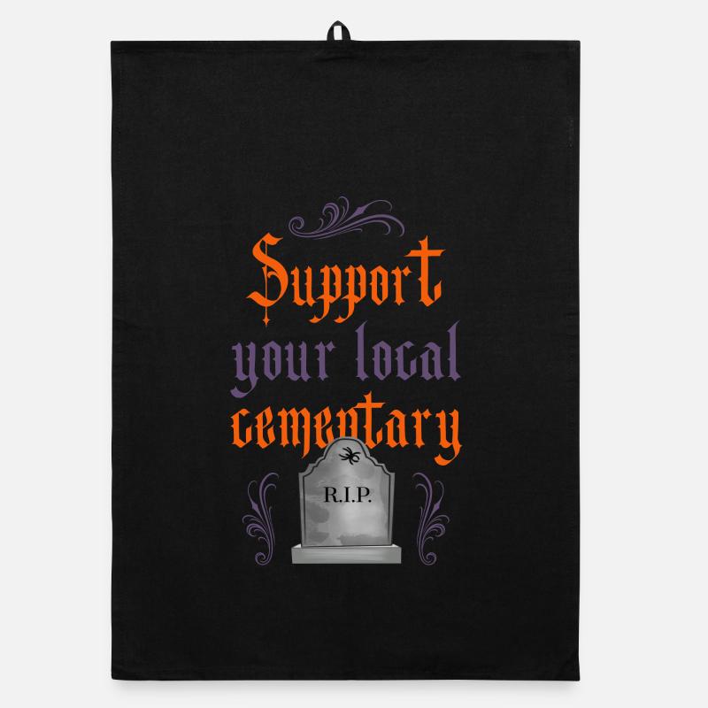 Support your local cementary! - Organic Geschirrtuch - Schwarz