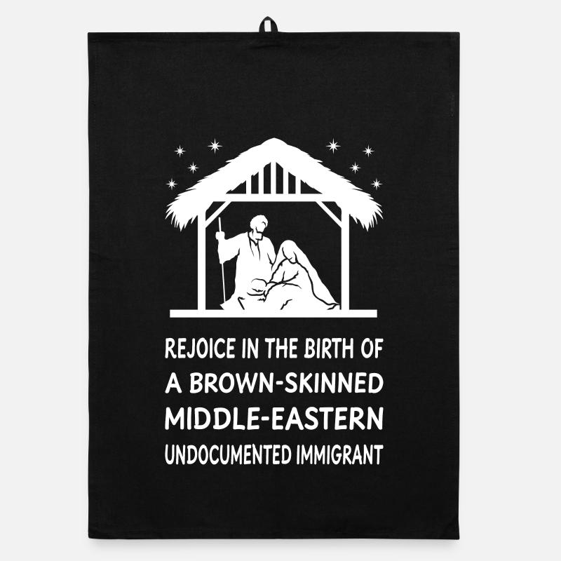 Christmas - Jesus Middle-Eastern Immigrant II Organic dish towel