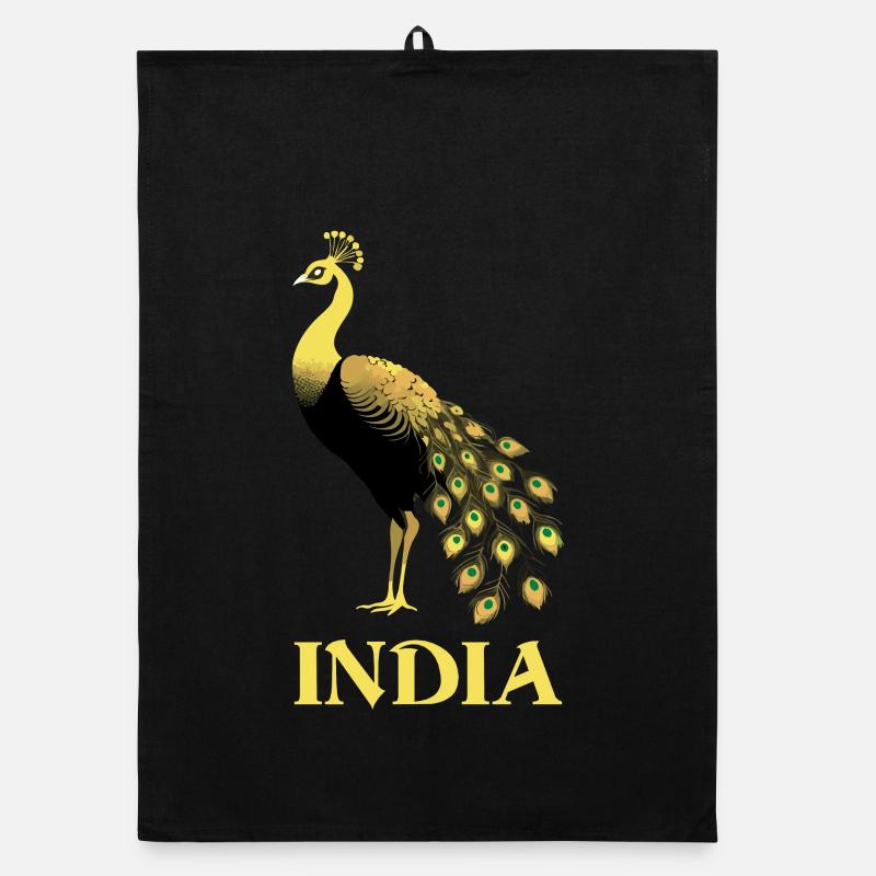 Paon - oiseau de l'Inde Torchon bio