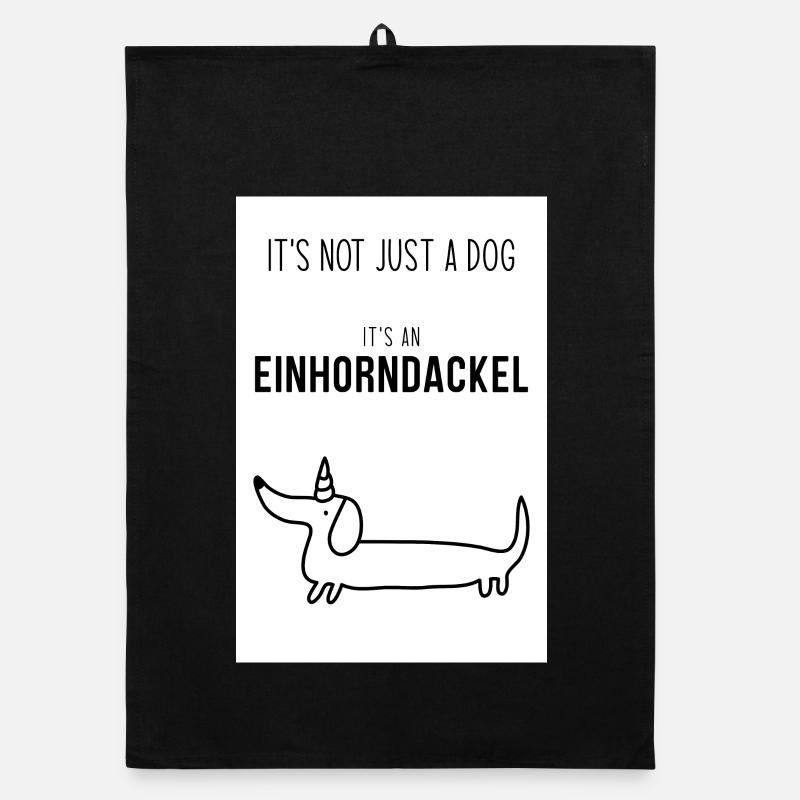 Poster Dackel Einhorndackel Organic Geschirrtuch