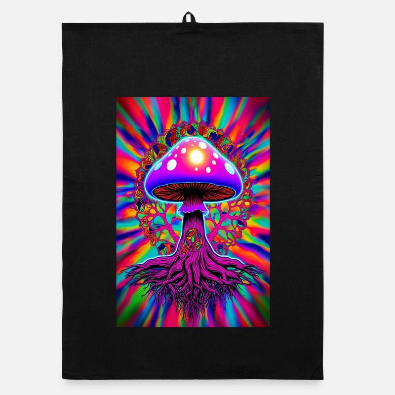 Psychedelic Mushroom Organic dish towel