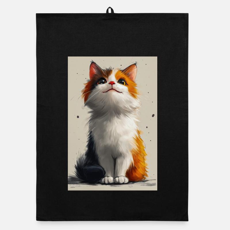 Poster Illustration de Chat mignon Torchon bio