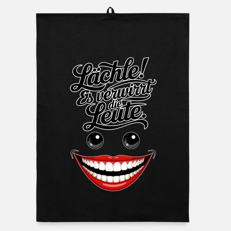 Always smiling - Organic dish towel - black