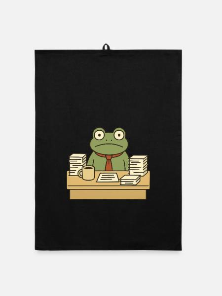 Business Frog - Organic dish towel - black - Front