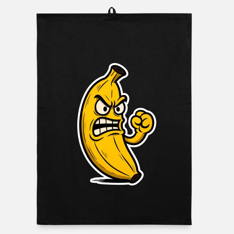 Mauvaises vibrations de banane - Torchon bio - noir
