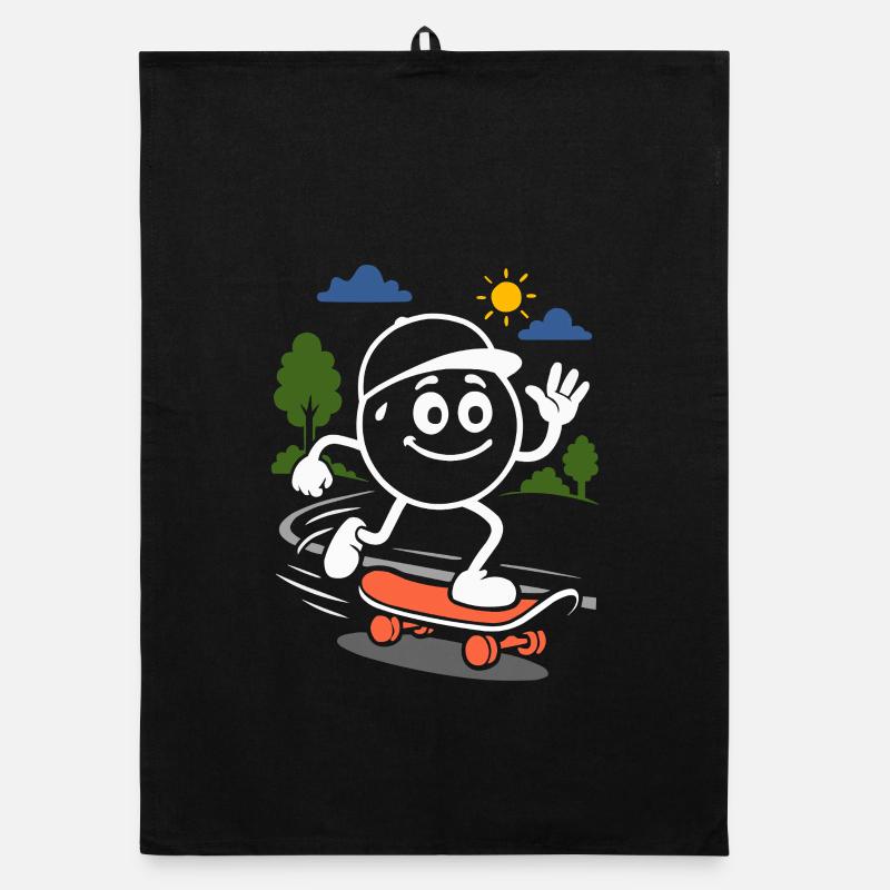 Ribbo sur le skateboard Torchon bio