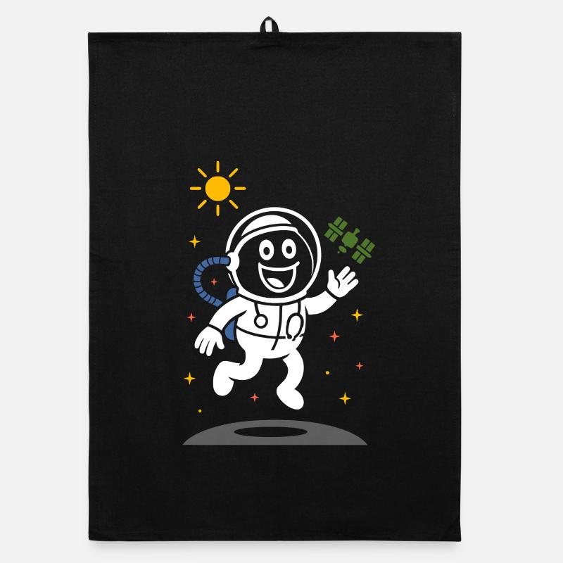 Ribbo en astronaute – Scène spatiale amusante Torchon bio