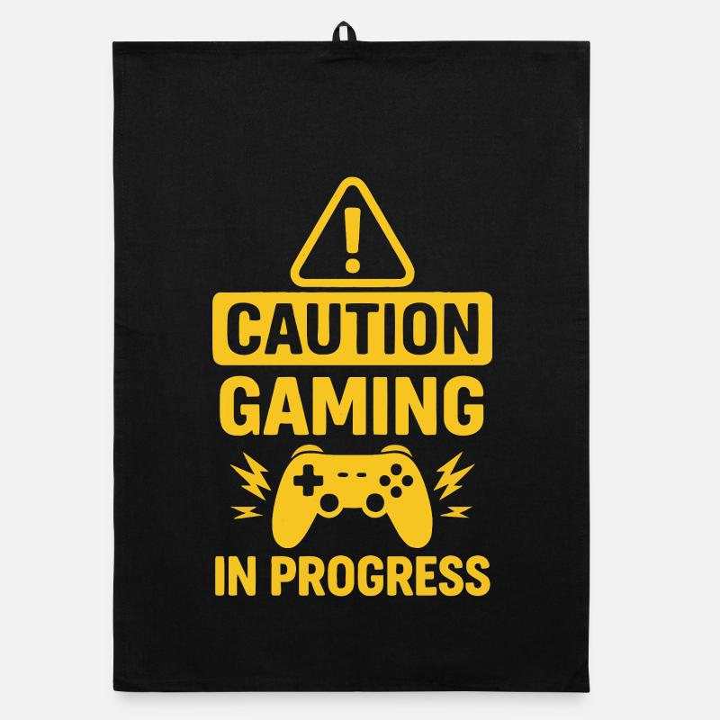 Warnung Gaming in Progress Organic Geschirrtuch