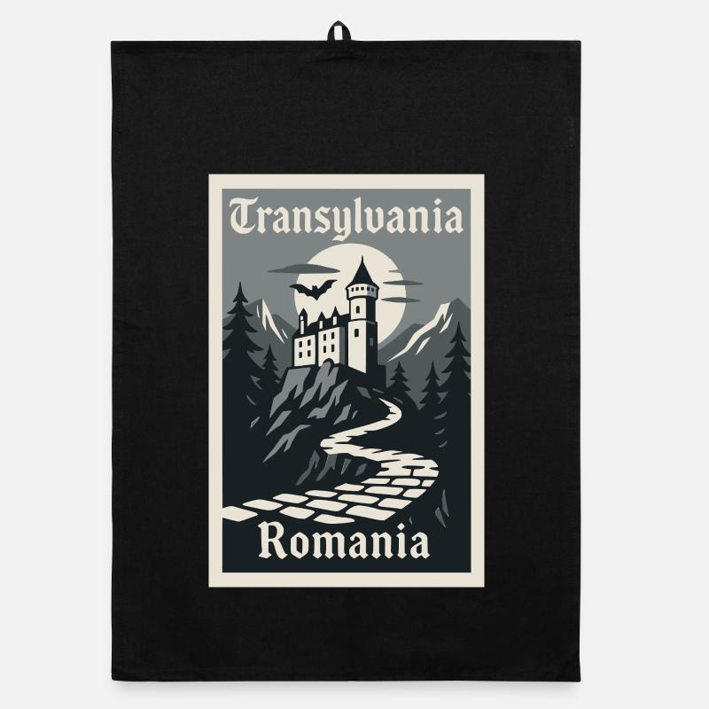 Transylvania Retro Poster Vintage Souvenir Organic Geschirrtuch