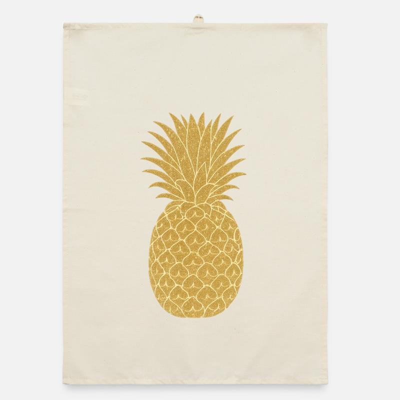 Ananas doré | Ananas doré Elegance Torchon bio