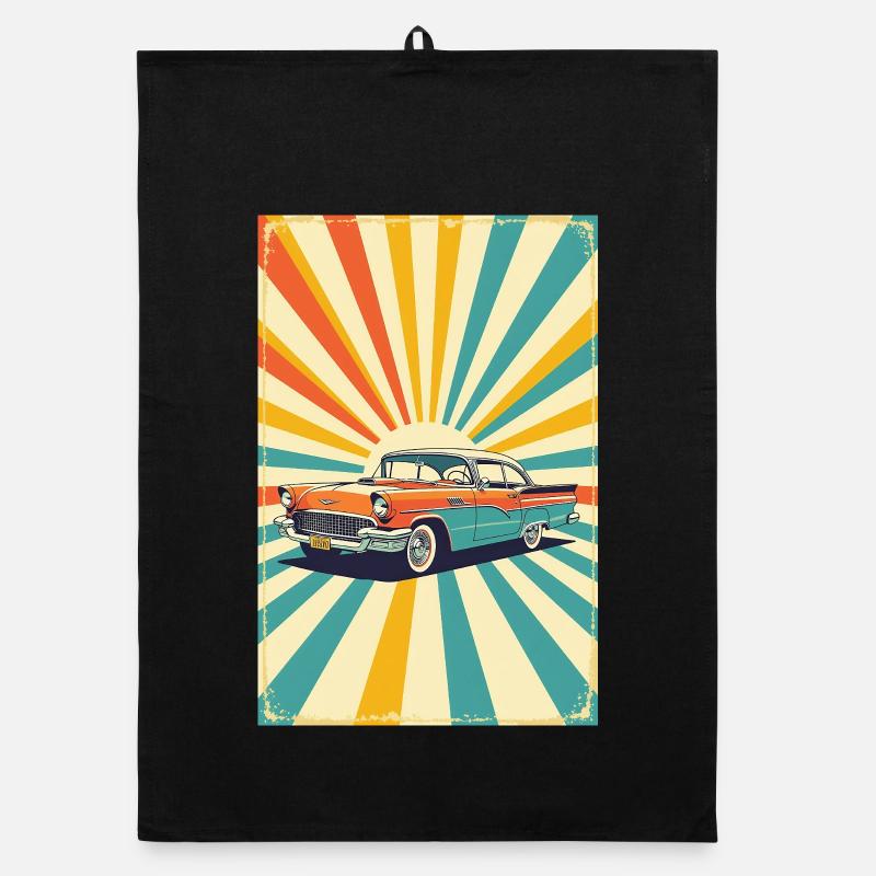 Retro Cruiser - Organic dish towel - black