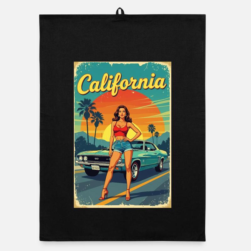 California Dream Cruise R04 Organic dish towel
