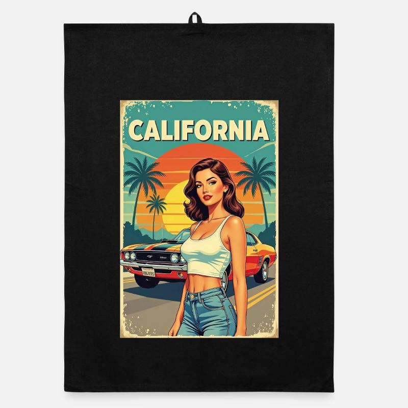 California Dream Cruise R06 Organic dish towel