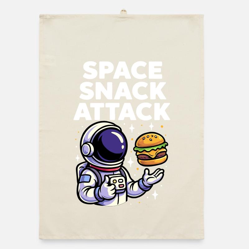 Astronaut Burger Space Snack Attack Organic dish towel