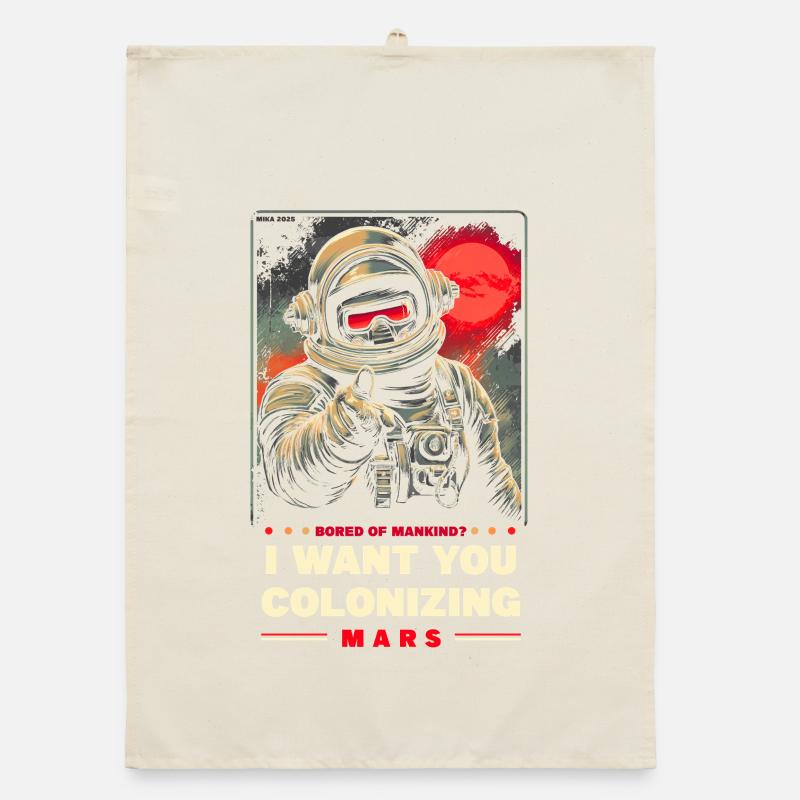 Mars Colonization Promotional Poster Organic dish towel