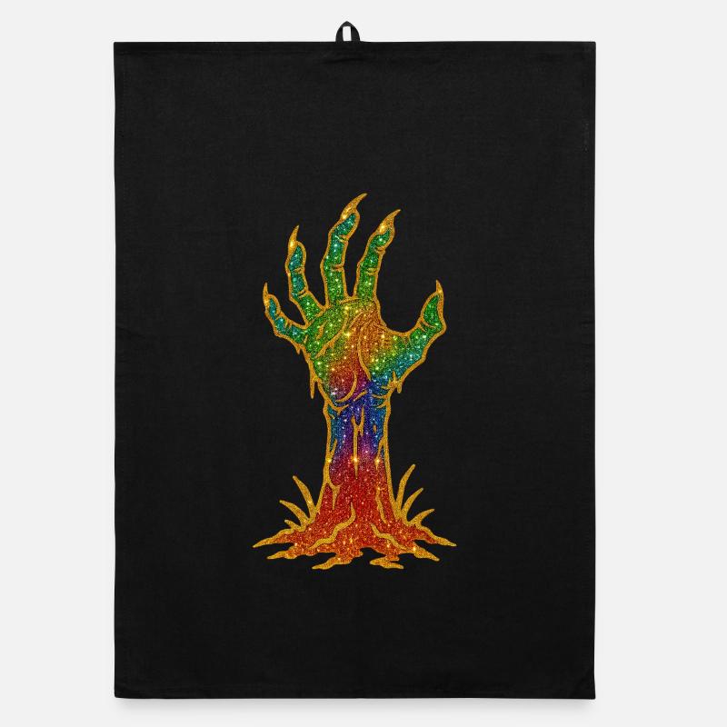 Rainbow Glitter Hand Awakening Organic dish towel