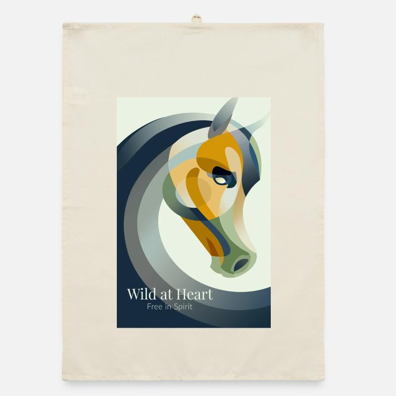Affiche de cheval abstraite moderne Torchon bio