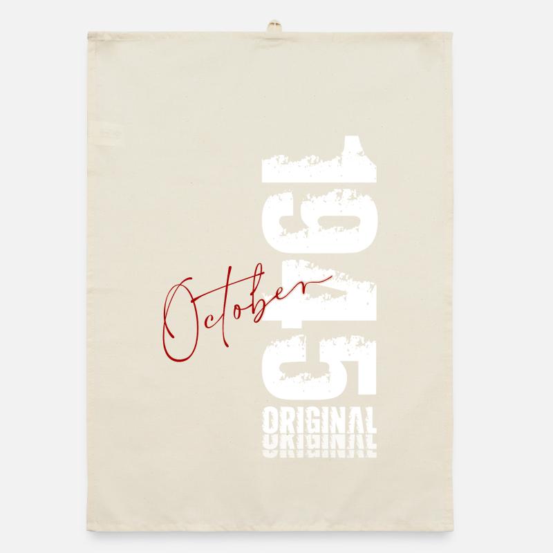 80. Geburtstag Geschenk Oldtimer Oktober 1945 Organic Geschirrtuch