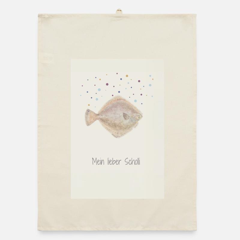 Mon cher Scholli fish design Torchon bio