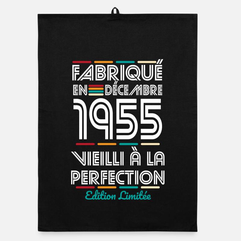 Anniversaire 70 ans - Fabriqué en Décembre 1955 Torchon bio
