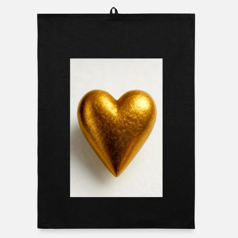 Ein Herz aus Gold - Organic Geschirrtuch - Schwarz