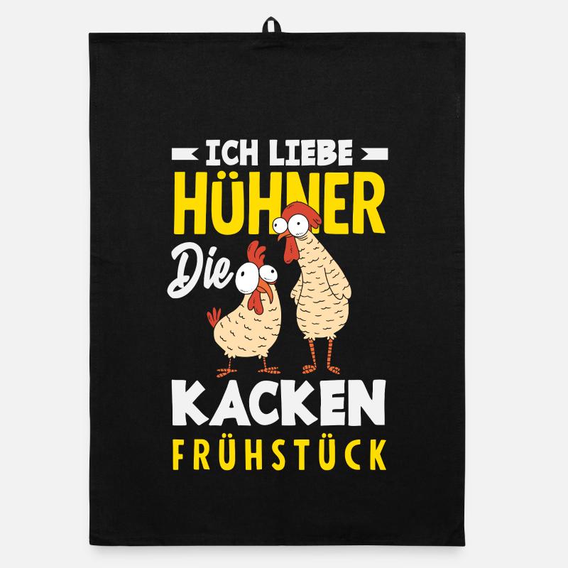 J’adore les poulets – ils font caca au petit-déjeuner Torchon bio