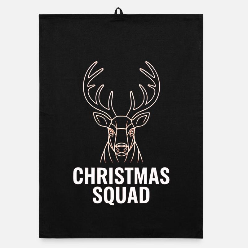 Neon Hirsch Squad Weihnachten Organic Geschirrtuch