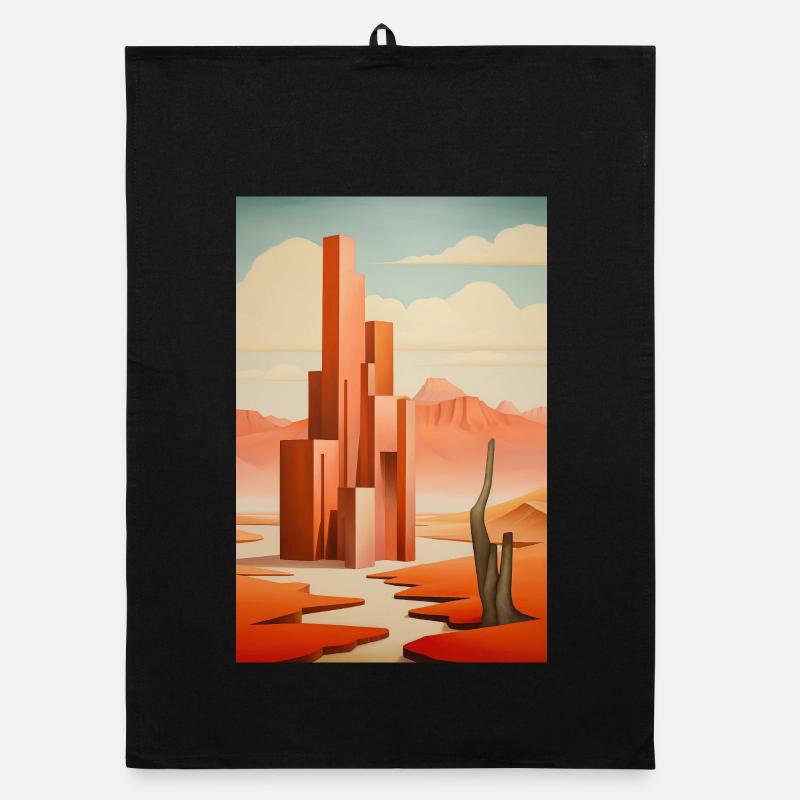 Illustration einer Wüstenlandschaft Organic Geschirrtuch