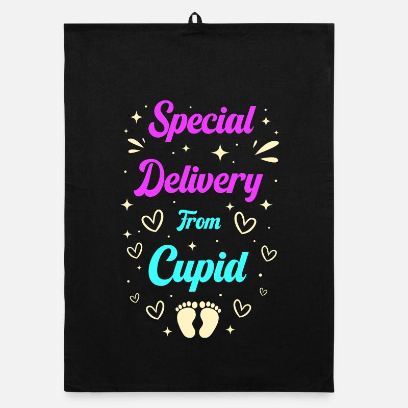 Werdende Eltern Valentinstag Gender Reveal Organic Geschirrtuch