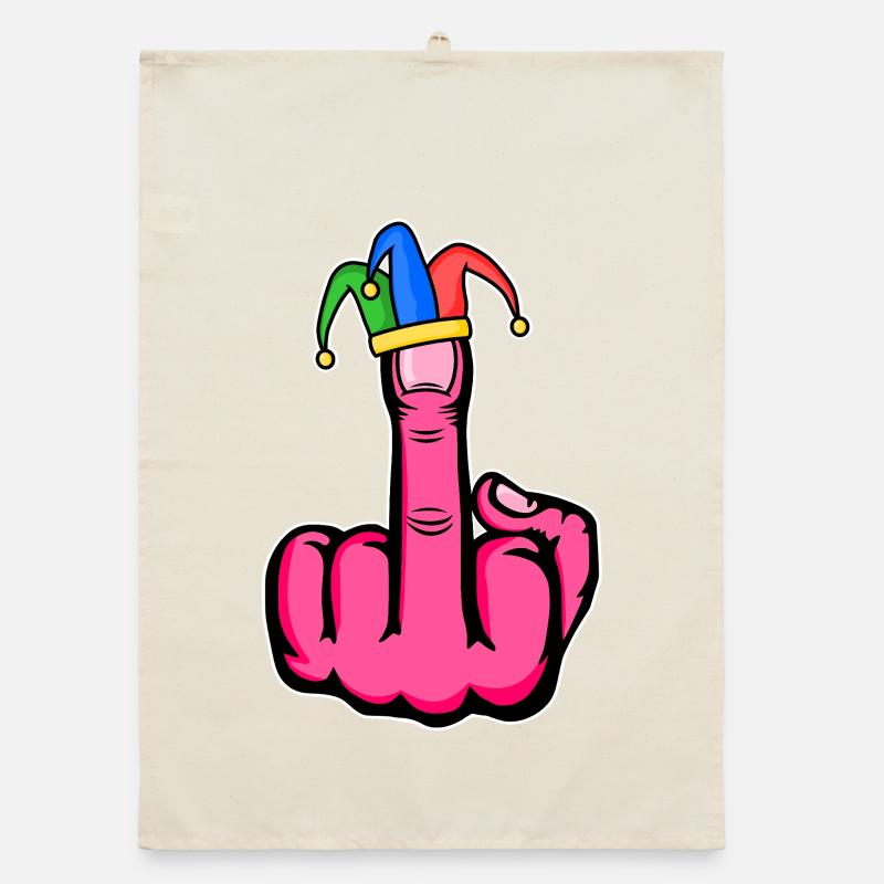 Mittelfinger Stingerfinger Karneval Organic Geschirrtuch
