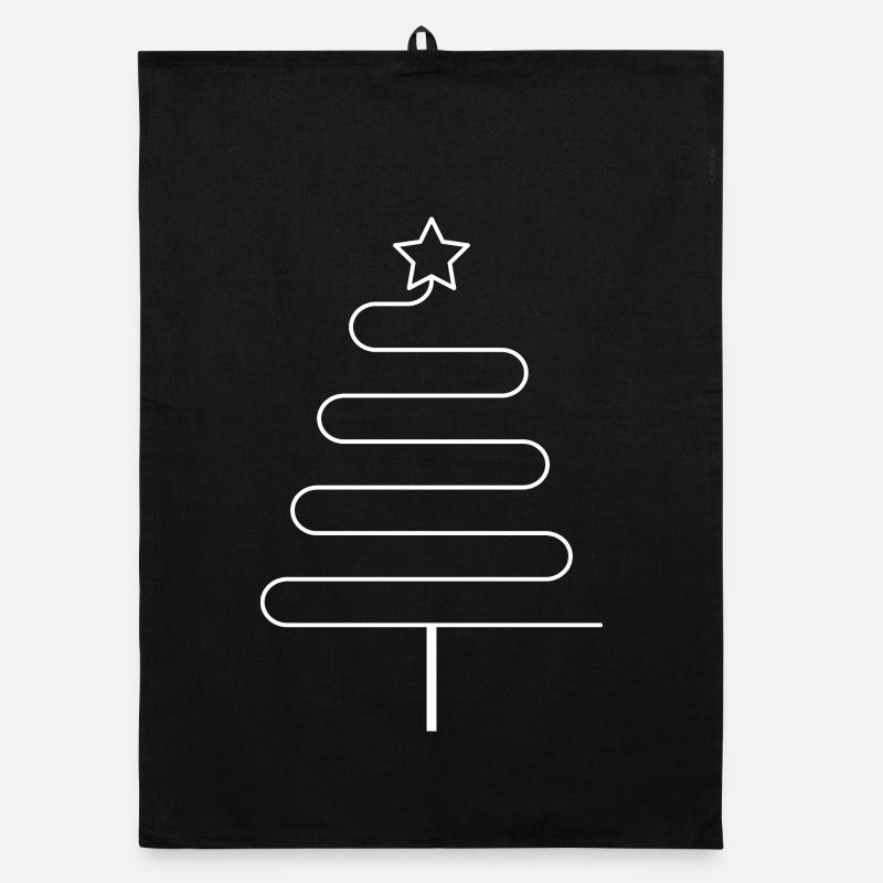 Minimalist Christmas Tree Funny Celebration Desi Organic dish towel