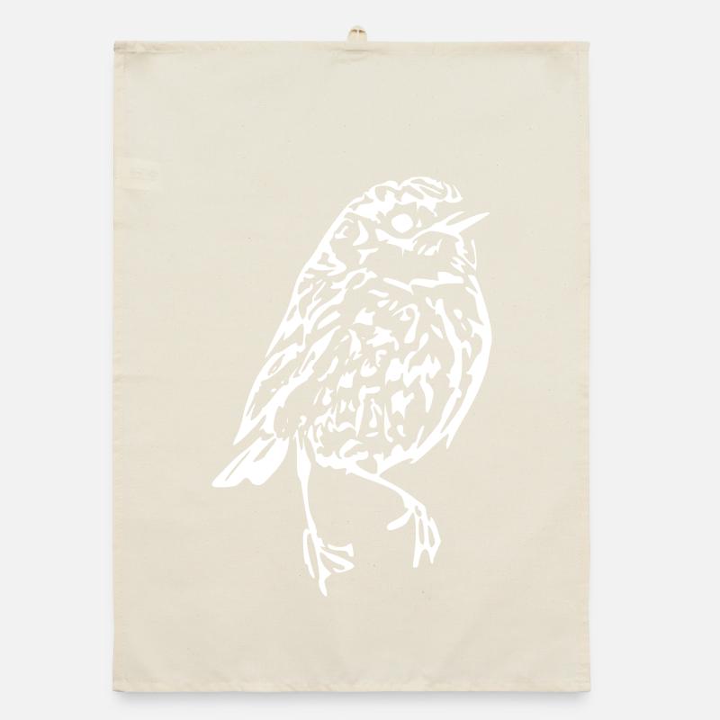 white bird white gift ornithologist Organic dish towel