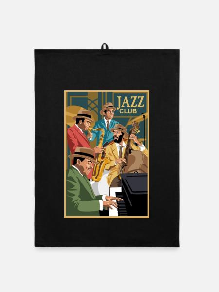 club de jazz - Torchon bio - noir - Devant