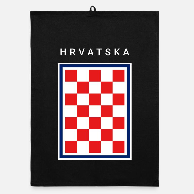 Hrvatska Checker Bordure Bleue Torchon bio