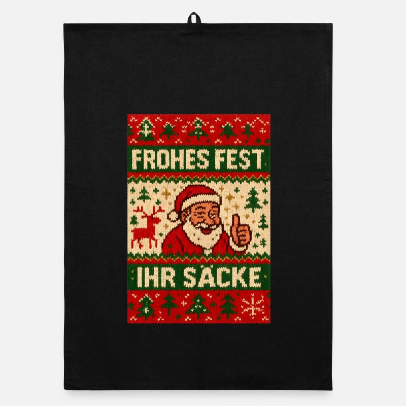 Frohes Fest Ihr Säcke Ugly Christmas Organic Geschirrtuch