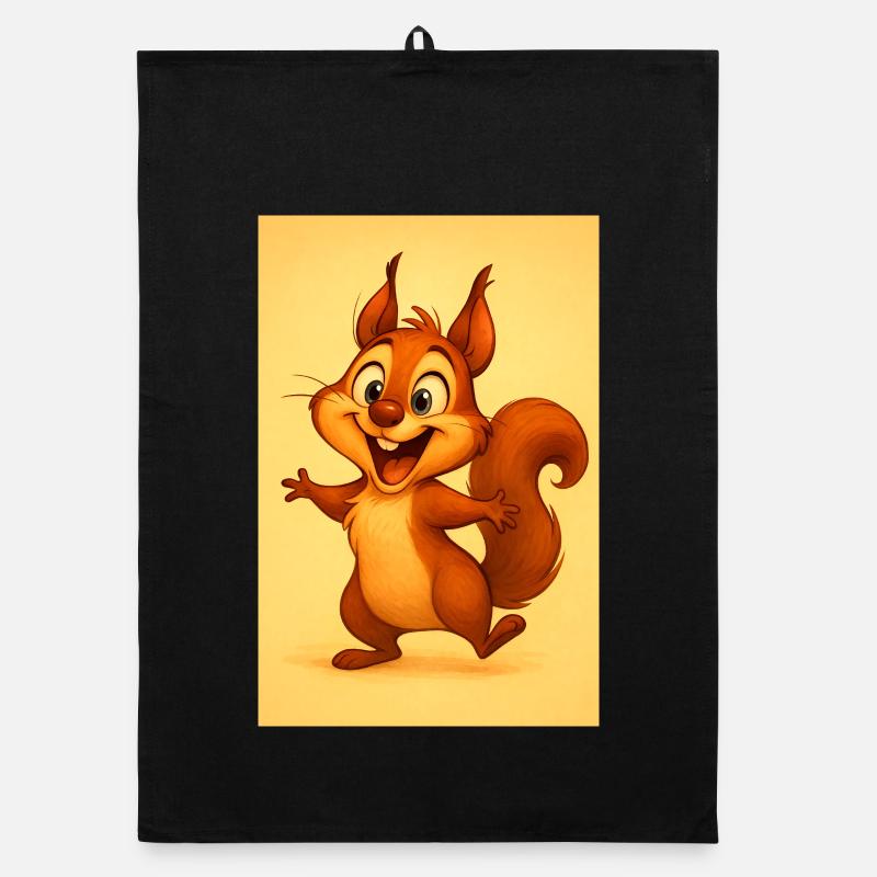 Sonneniges, verspieltes Eichhörnchen Organic Geschirrtuch