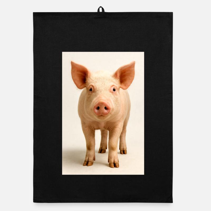 Pig Close Up Charm Organic dish towel