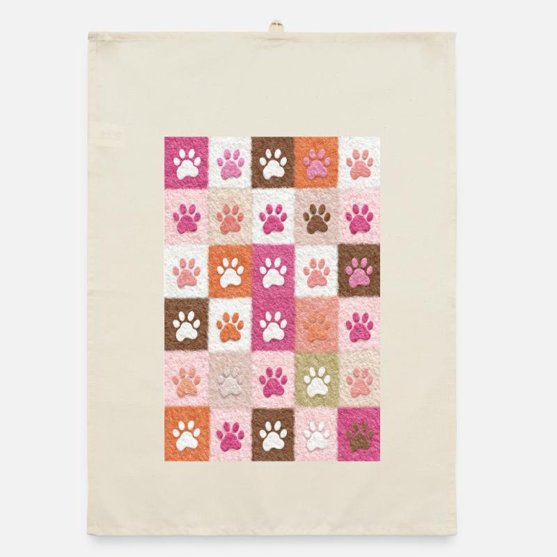 Pfotenabdruck-Patchwork-Plüschfelder Organic Geschirrtuch