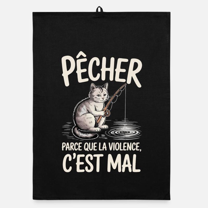 Fishing, because violence is wrong Organic dish towel