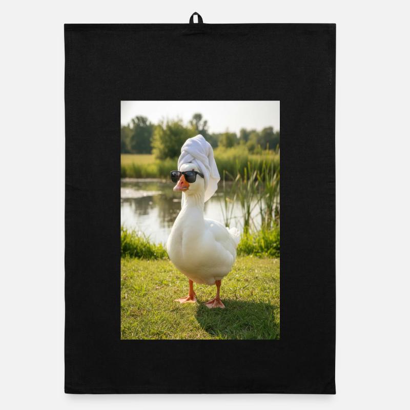 Canard Spa avec lunettes de soleil Torchon bio