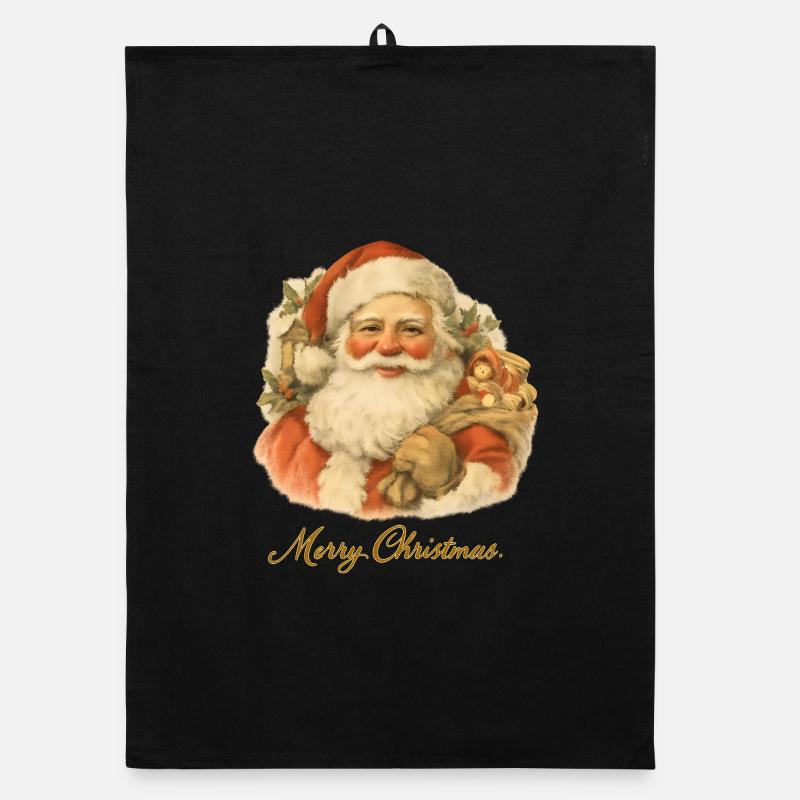 Weihnachtsmann mit Teddybär Organic Geschirrtuch