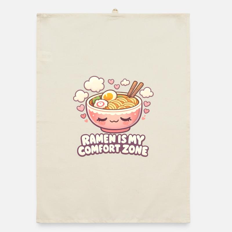 Le ramen est ma zone de confort Torchon bio