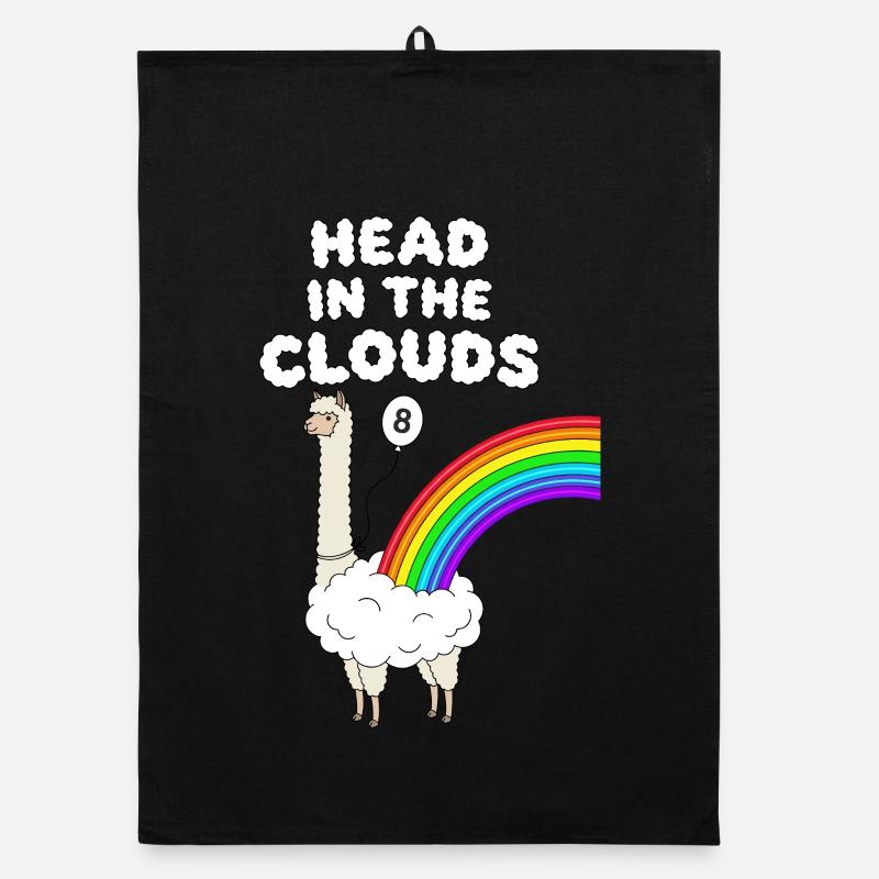 Head In The Clouds 8. Geburtstag Alpaka Organic Geschirrtuch